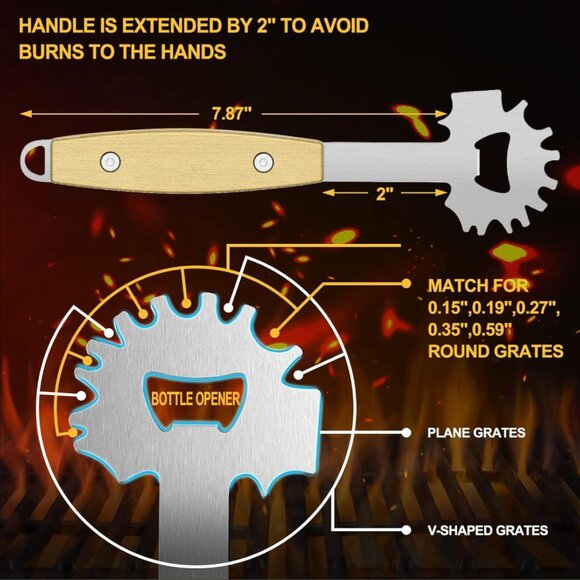 5 Pc BBQ Bundle: Grill Scraper; Grill Brush; OXO Tongs; Mesh Grill Bag; Oven Mit - Picture 3 of 9